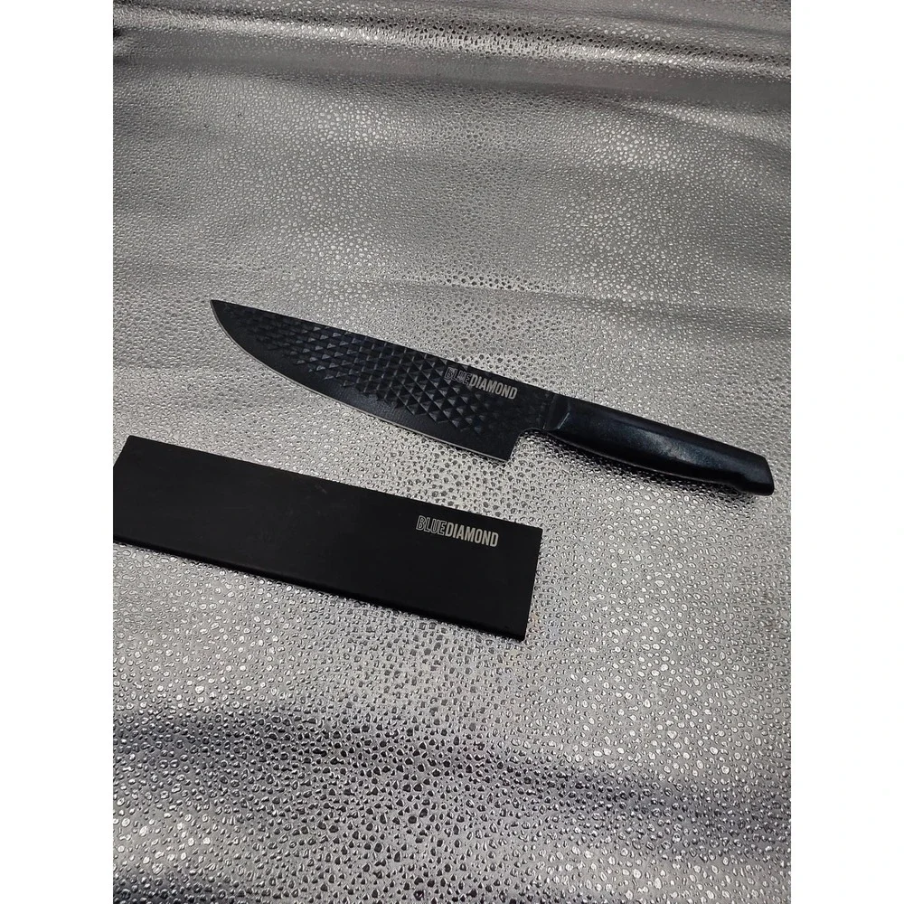 Blue Diamond SharpStone 8 inch Chef Knife Non-Stick Stainless Steel Sheath O2